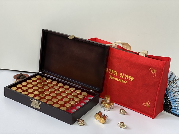 AN CUNG NGƯU TRẦM HƯƠNG HOÀN HÀN QUỐC 60 VIÊN HỘP GỖ