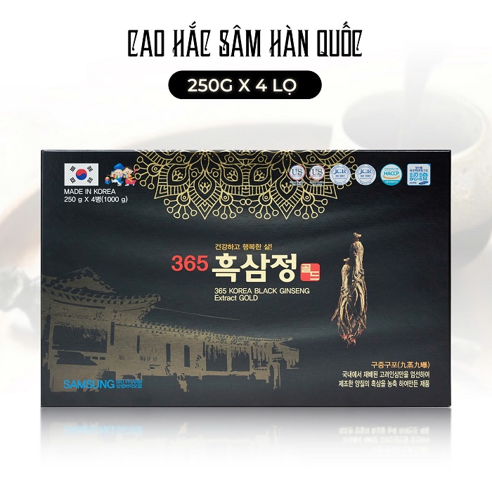 Cao Hắc Sâm Hàn Quốc Nguyên Chất Hộp 4 Lọ x 250g
