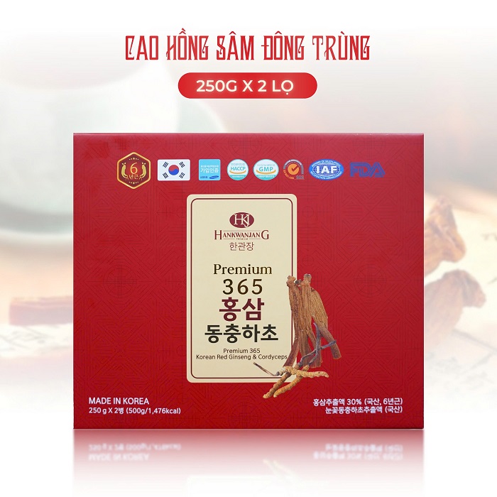 Cao Hồng Sâm Đông Trùng Hạ Thảo Hộp 2 Lọ x 250g