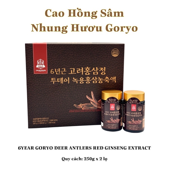 Ca Hồng Sâm Nhung Hươu Goryo Hàn Quốc Hộp 2 Lọ x 250g
