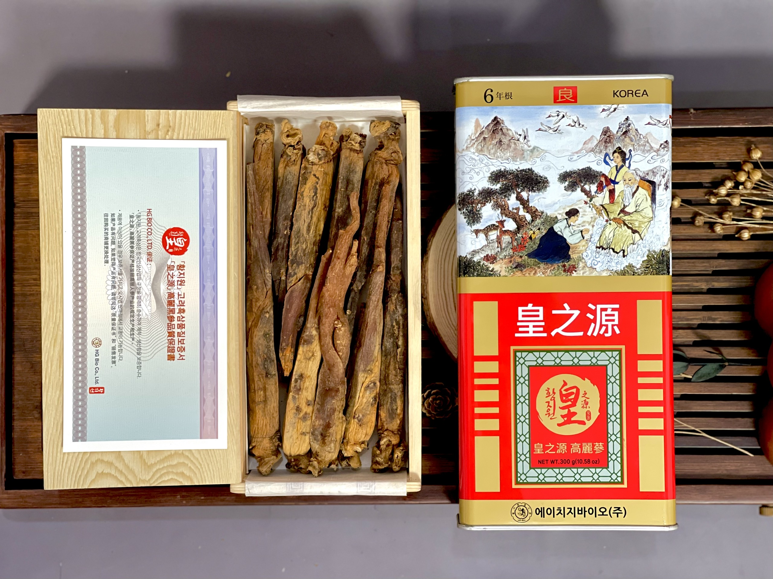 Hồng Sâm Nguyên Củ Khô Hàn Quốc 6 Năm Tuổi Hộp 300g