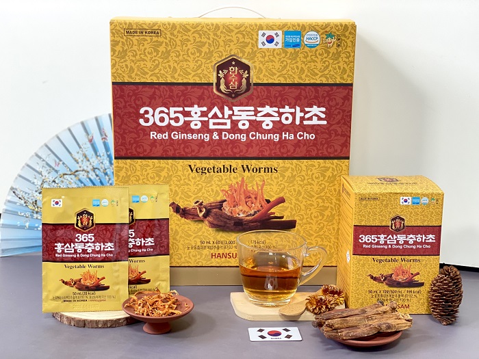 NƯỚC HỒNG SÂM ĐÔNG TRÙNG HẠ THẢO HÀN QUỐC HỘP 60 GÓI X 50ML