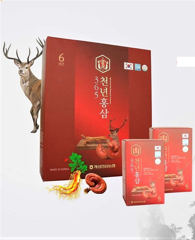 Nước Hồng Sâm Nhung Hươu Linh Chi Hàn Quốc 60 Gói