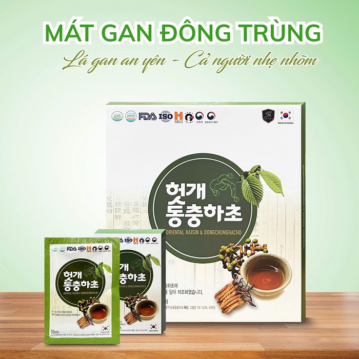 Nước Mát Gan Đông Trùng Hạ Thảo Hàn Quốc 30 Gói x 50ml 