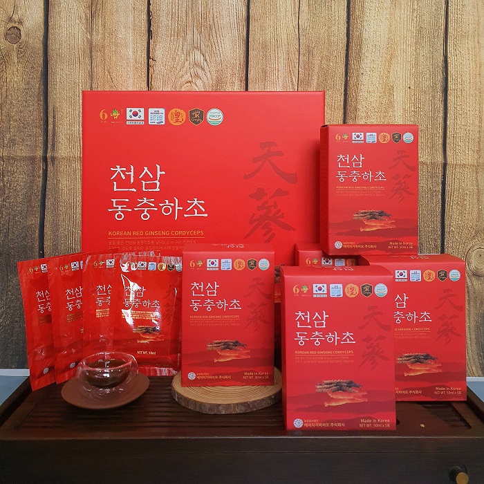 NƯỚC THIÊN HỒNG SÂM ĐÔNG TRÙNG HẠ THẢO HÀN QUỐC HỘP 30 GÓI X 50ML