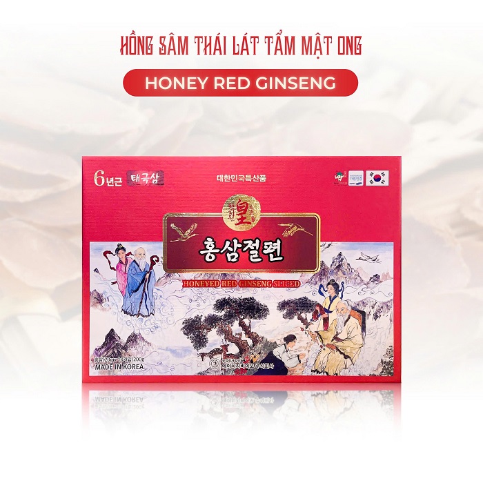 Hồng Sâm Lát Tẩm Mật Ong Ông Tiên Hàn Quốc Hộp 200g